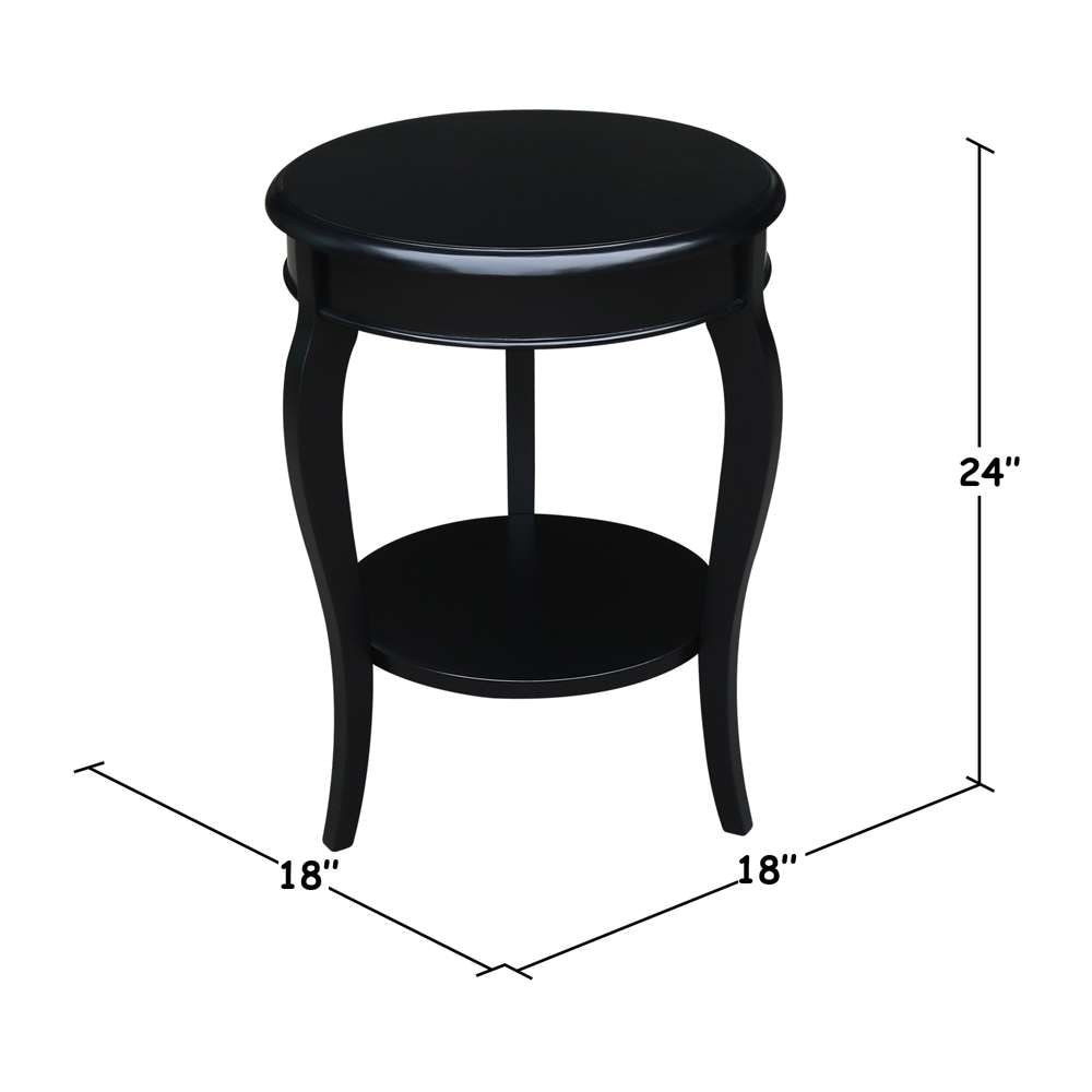 International Concepts - Cambria Round End Table in Black Finish - OT46-18R-18 veiw 2
