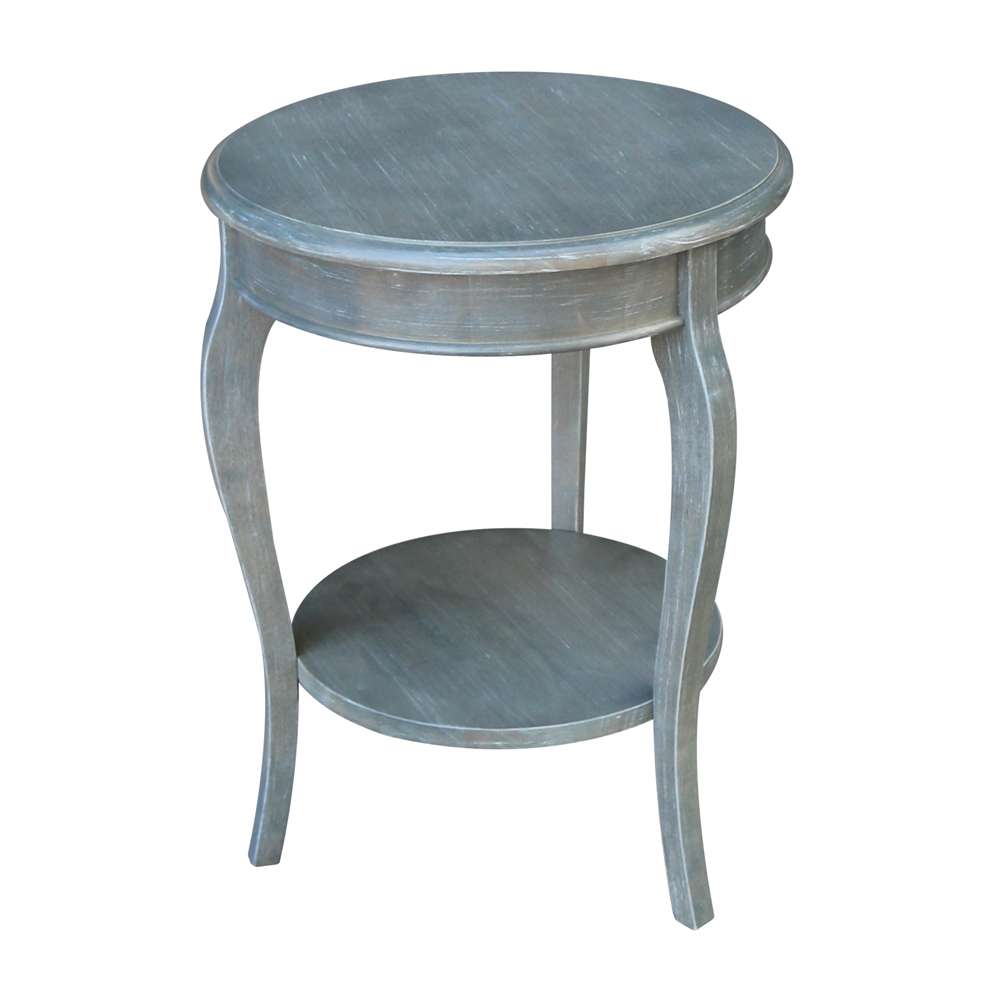 International Concepts - Cambria Round End Table in Heather Grey-Antique Washed Finish - OT105-18R-18 veiw 4