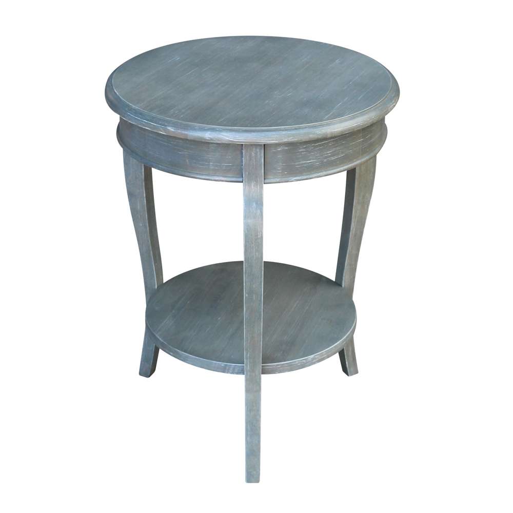 International Concepts - Cambria Round End Table in Heather Grey-Antique Washed Finish - OT105-18R-18 veiw 5