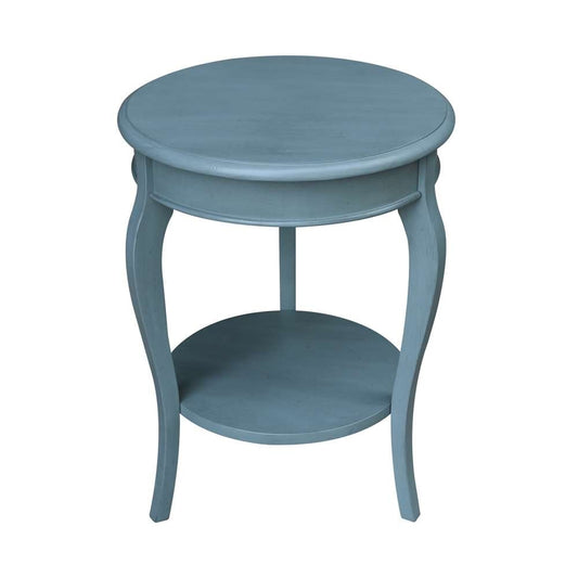 International Concepts - Cambria Round End Table in Ocean Blue - Antique Rubbed Finish - OT32-18R-18 veiw 1