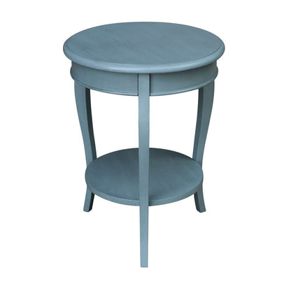 International Concepts - Cambria Round End Table in Ocean Blue - Antique Rubbed Finish - OT32-18R-18 veiw 5
