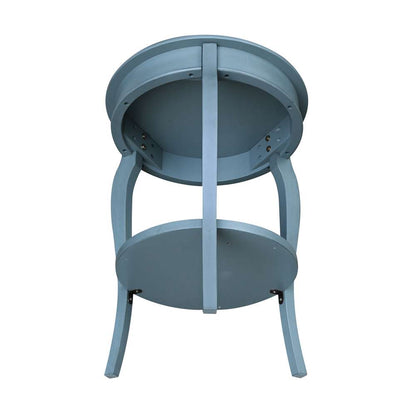 International Concepts - Cambria Round End Table in Ocean Blue - Antique Rubbed Finish - OT32-18R-18 veiw 6