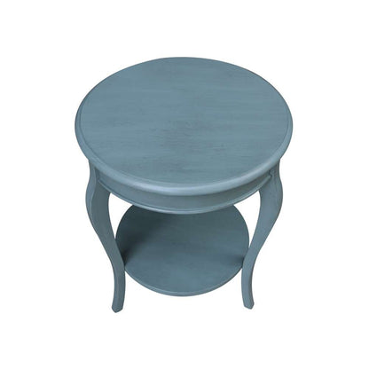 International Concepts - Cambria Round End Table in Ocean Blue - Antique Rubbed Finish - OT32-18R-18 veiw 7