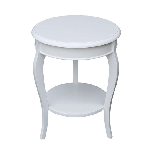International Concepts - Cambria Round End Table in White Finish - OT08-18R-18 veiw 1
