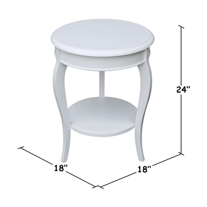 International Concepts - Cambria Round End Table in White Finish - OT08-18R-18 veiw 2