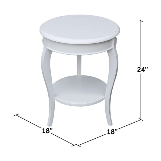 International Concepts - Cambria Round End Table in White Finish - OT08-18R-18 veiw 2