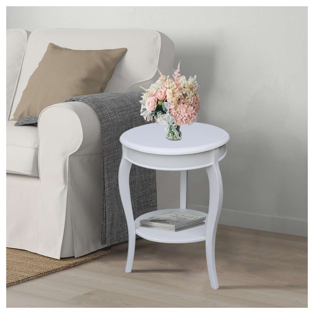 International Concepts - Cambria Round End Table in White Finish - OT08-18R-18 veiw 3