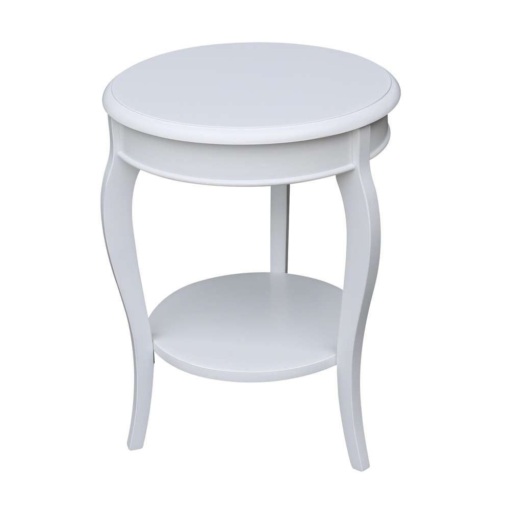 International Concepts - Cambria Round End Table in White Finish - OT08-18R-18 veiw 4