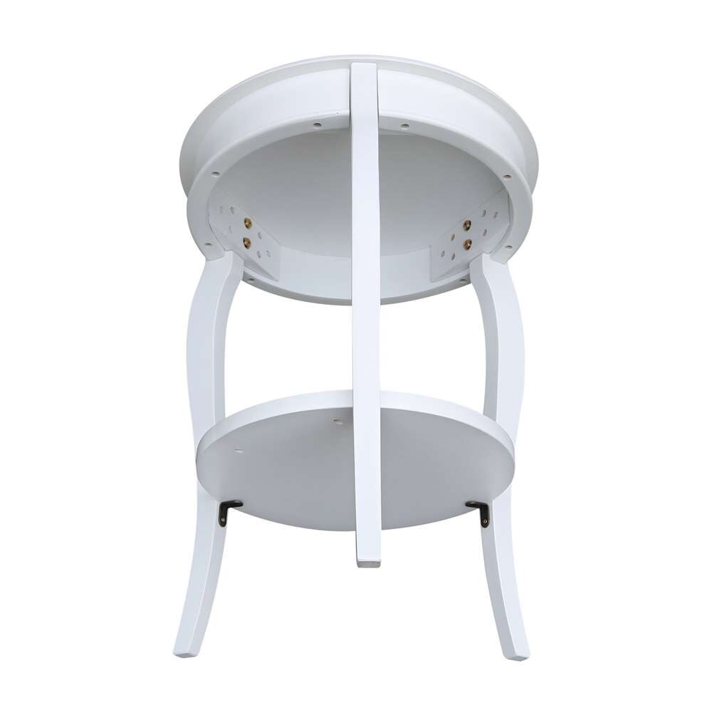 International Concepts - Cambria Round End Table in White Finish - OT08-18R-18 veiw 6