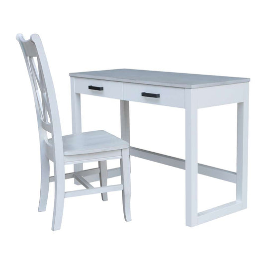International Concepts - Carson Desk with 2 Drawers and Chair in Chalk/White Finish in Chalk/White Finish - K128-71-C220 veiw 1