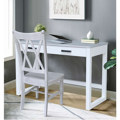 International Concepts - Carson Desk with 2 Drawers and Chair in Chalk/White Finish in Chalk/White Finish - K128-71-C220 veiw 2