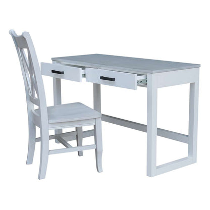 International Concepts - Carson Desk with 2 Drawers and Chair in Chalk/White Finish in Chalk/White Finish - K128-71-C220 veiw 5