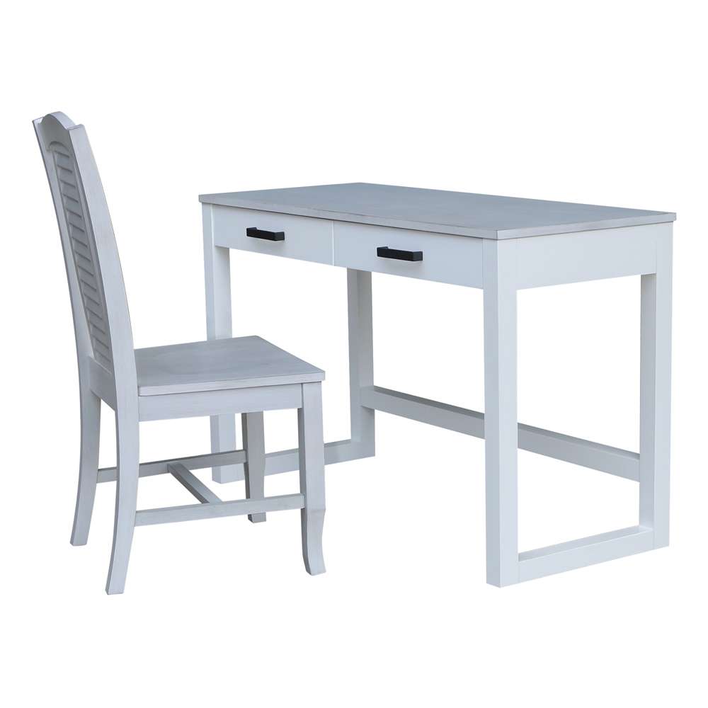 International Concepts - Carson Desk with 2 Drawers and Chair in Chalk/White Finish in Chalk/White Finish - K128-71-C45 veiw 1