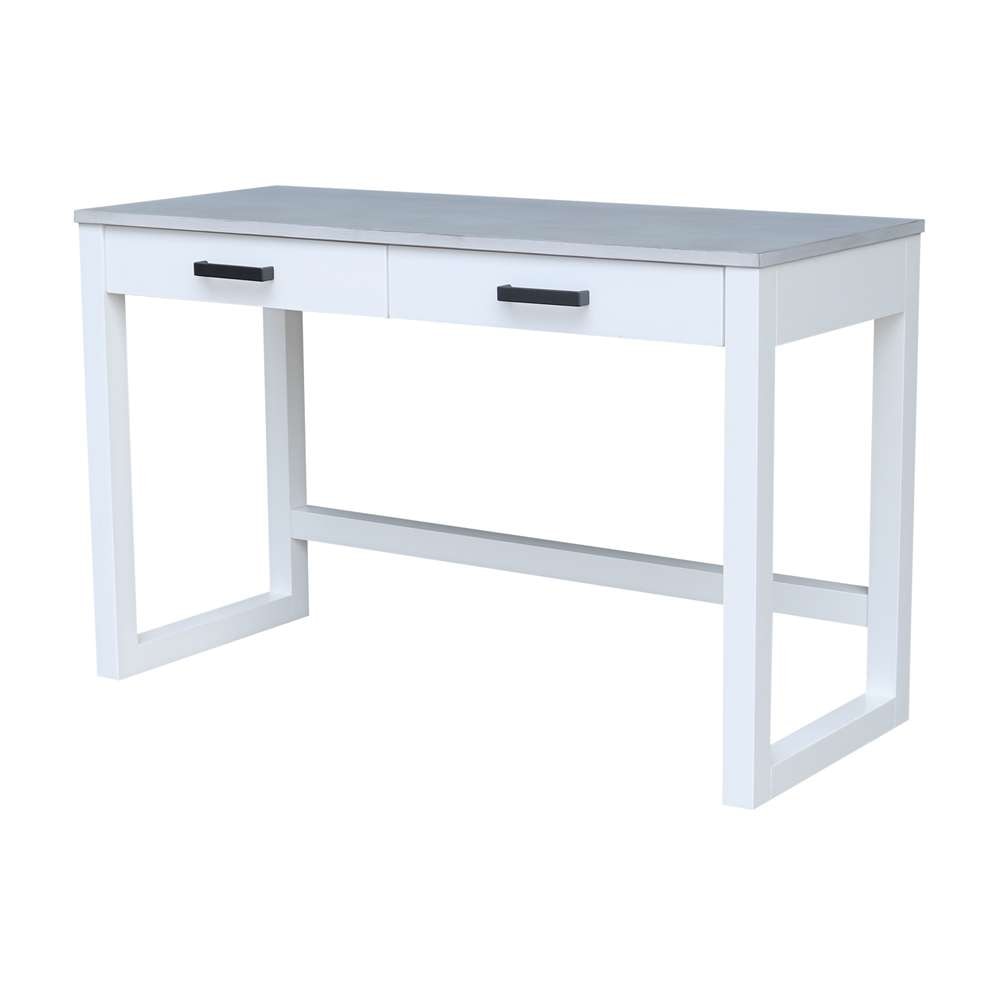 International Concepts - Carson Desk with 2 Drawers and Chair in Chalk/White Finish in Chalk/White Finish - K128-71-C45 veiw 3