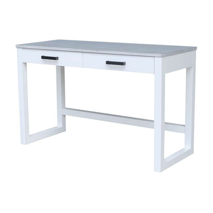 International Concepts - Carson Desk with 2 Drawers and Chair in Chalk/White Finish in Chalk/White Finish - K128-71-C45 veiw 3