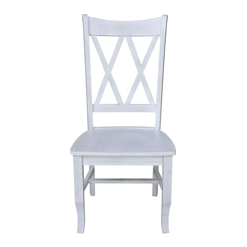 International Concepts - Chalk Double XX Chair in Chalk - Antiqued Finish (Set of 2) - C28-220P veiw 6