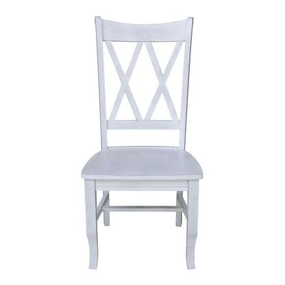 International Concepts - Chalk Double XX Chair in Chalk - Antiqued Finish (Set of 2) - C28-220P veiw 6