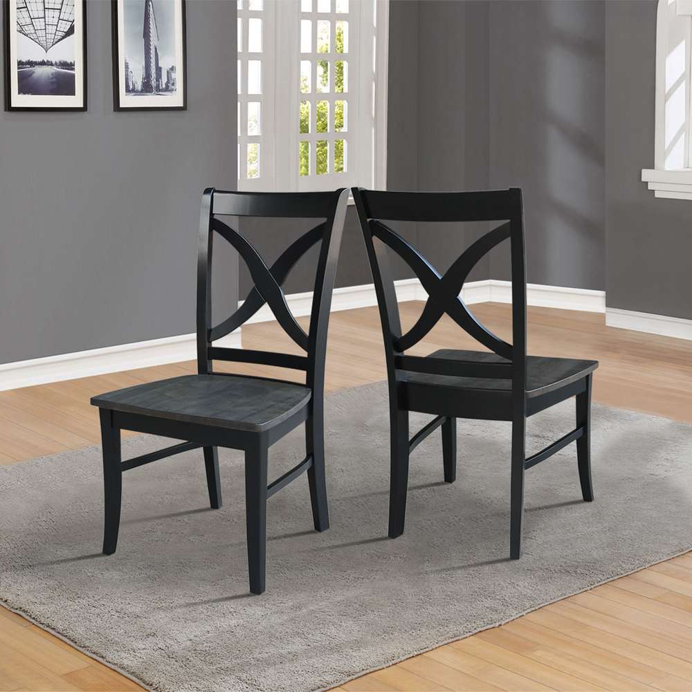 International Concepts - Cosmo Chair in Coal-Black/Washed Black Finish (Set of 2) - C75-14P veiw 7