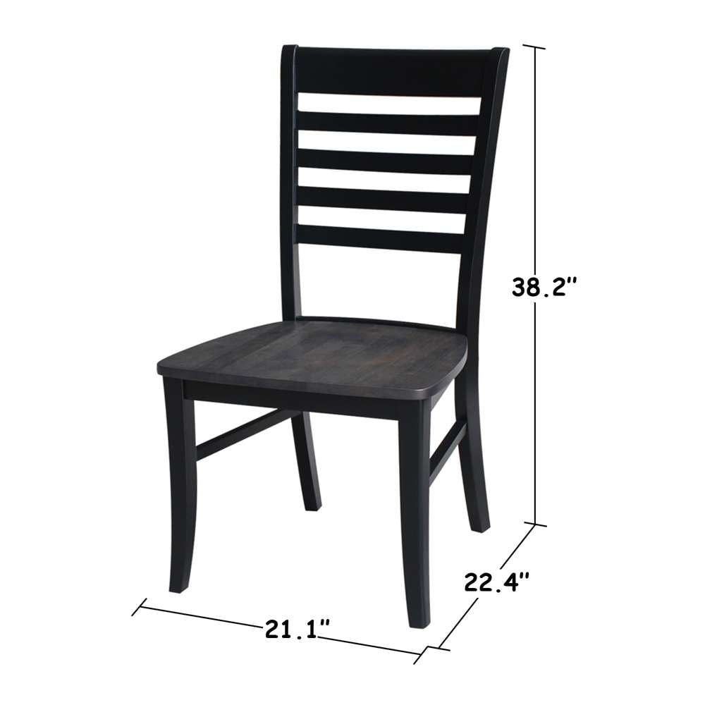 International Concepts - Cosmo Chair in Coal-Black/Washed Black Finish (Set of 2) - C75-310P veiw 2
