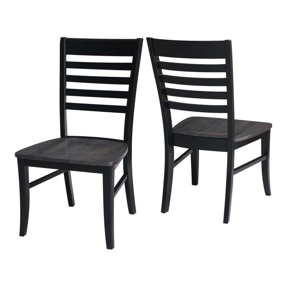 International Concepts - Cosmo Chair in Coal-Black/Washed Black Finish (Set of 2) - C75-310P veiw 3