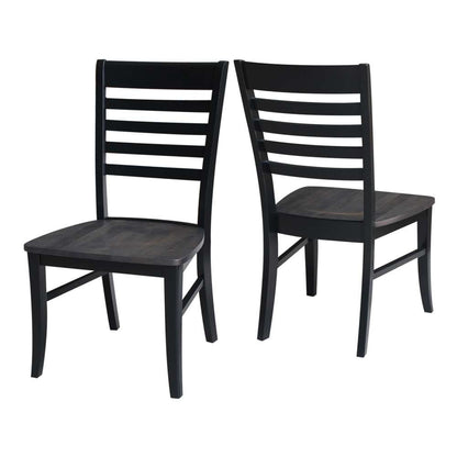International Concepts - Cosmo Chair in Coal-Black/Washed Black Finish (Set of 2) - C75-310P veiw 3