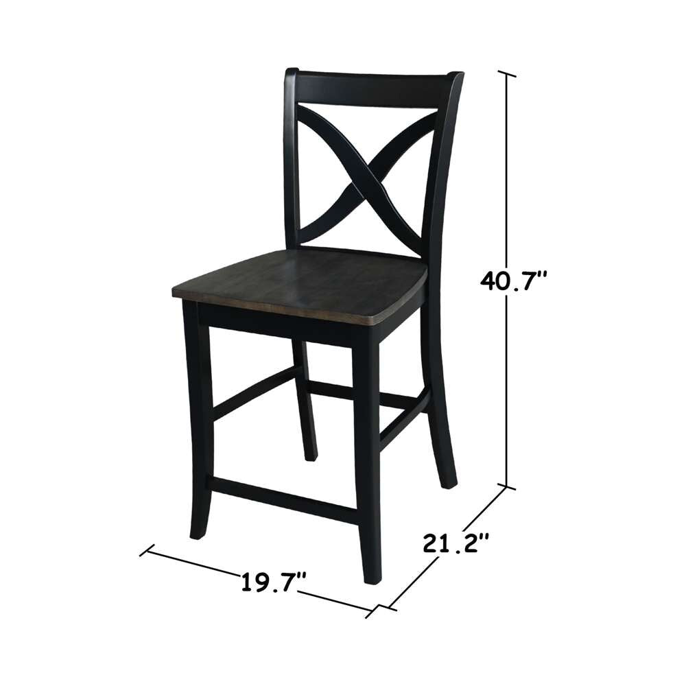 International Concepts - Cosmo Counter Height Stool - 24inSH in Coal Finish - S75-142 veiw 3