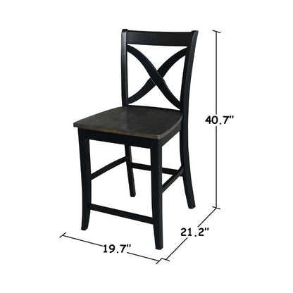 International Concepts - Cosmo Counter Height Stool - 24inSH in Coal Finish - S75-142 veiw 3