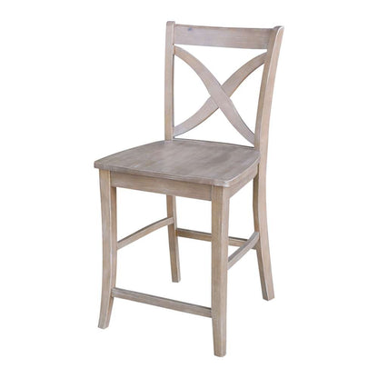 International Concepts - Cosmo Counter Height Stool - 24inSH in Washed Gray Taupe Finish - S09-142 veiw 1
