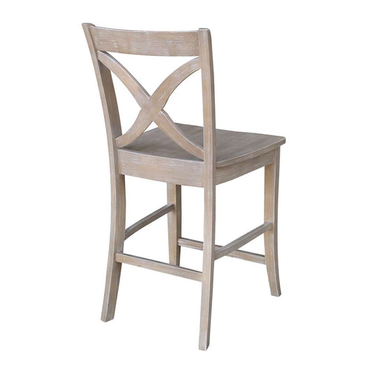 International Concepts - Cosmo Counter Height Stool - 24inSH in Washed Gray Taupe Finish - S09-142 veiw 2