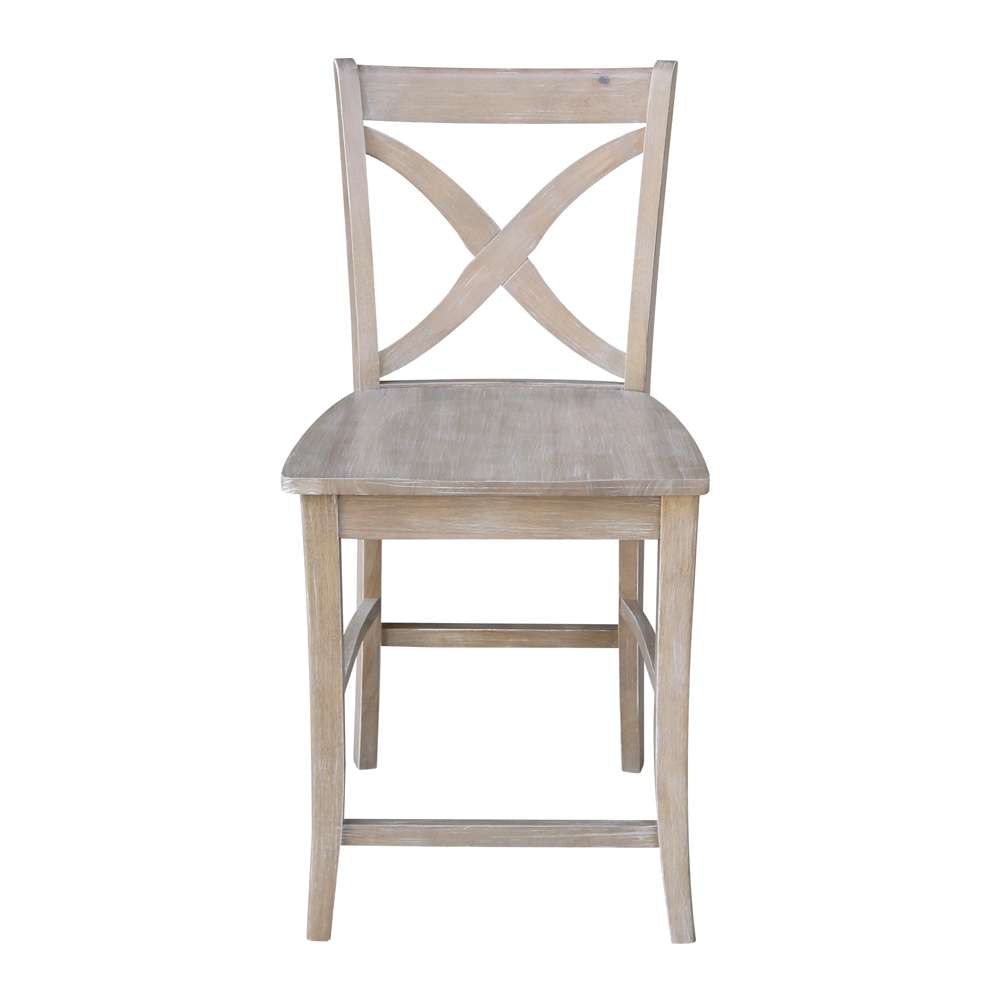 International Concepts - Cosmo Counter Height Stool - 24inSH in Washed Gray Taupe Finish - S09-142 veiw 6