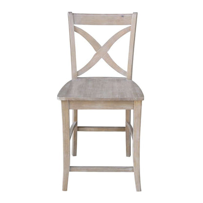 International Concepts - Cosmo Counter Height Stool - 24inSH in Washed Gray Taupe Finish - S09-142 veiw 6