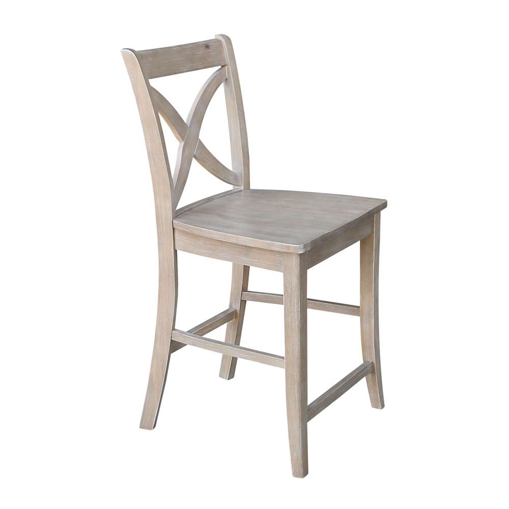 International Concepts - Cosmo Counter Height Stool - 24inSH in Washed Gray Taupe Finish - S09-142 veiw 7