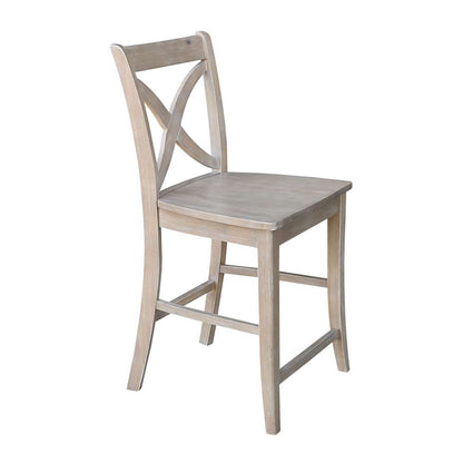 International Concepts - Cosmo Counter Height Stool - 24inSH in Washed Gray Taupe Finish - S09-142 veiw 7