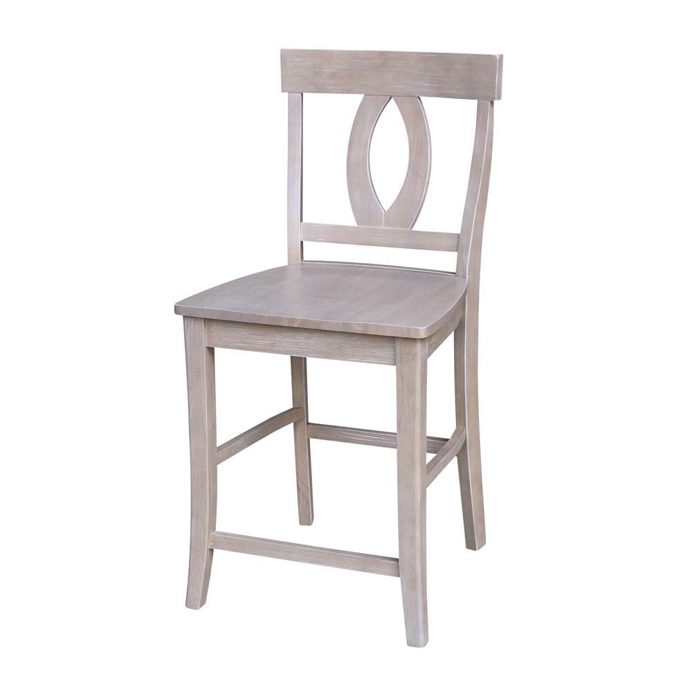 International Concepts - Cosmo Counter Height Stool - 24inSH in Washed Gray Taupe Finish - S09-1702 veiw 1