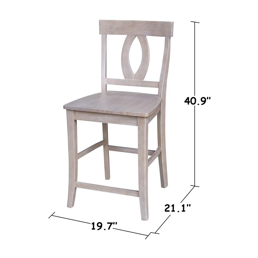 International Concepts - Cosmo Counter Height Stool - 24inSH in Washed Gray Taupe Finish - S09-1702 veiw 3