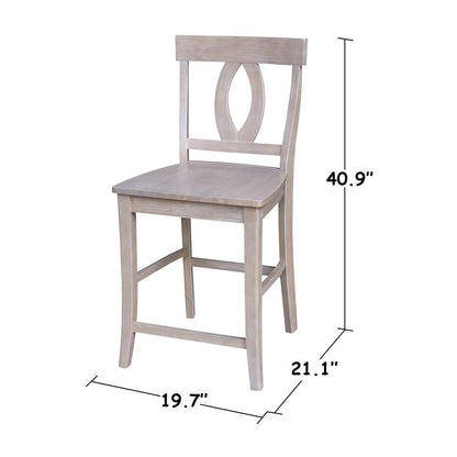 International Concepts - Cosmo Counter Height Stool - 24inSH in Washed Gray Taupe Finish - S09-1702 veiw 3