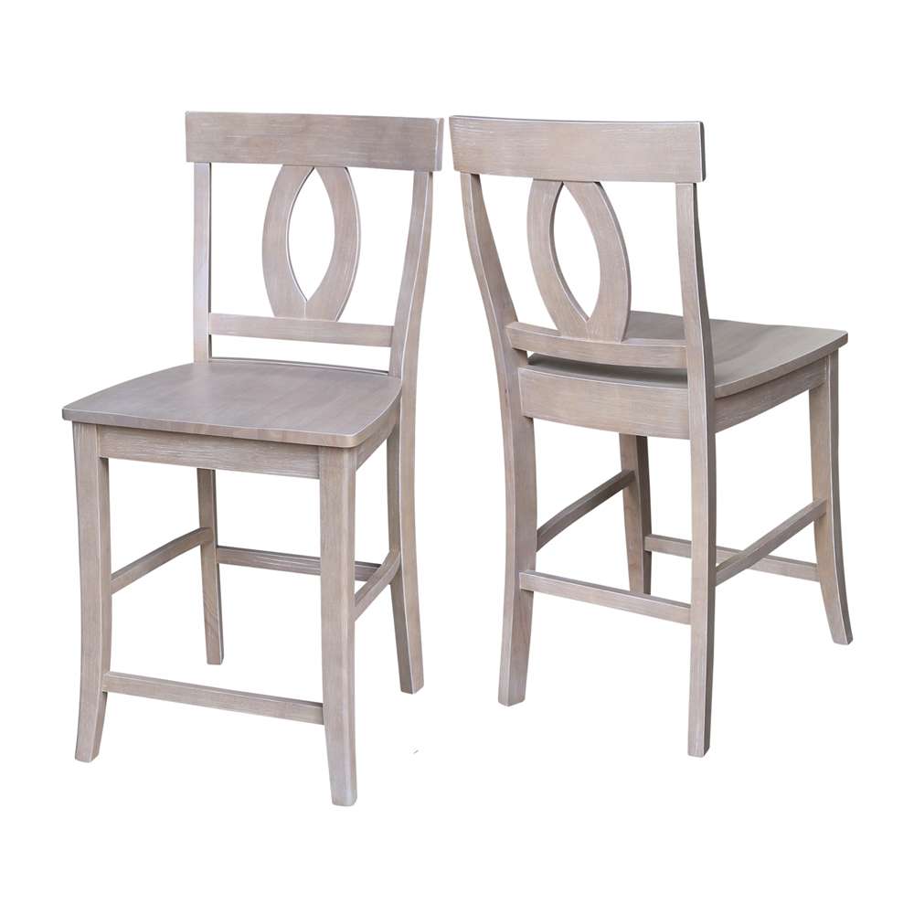 International Concepts - Cosmo Counter Height Stool - 24inSH in Washed Gray Taupe Finish - S09-1702 veiw 5