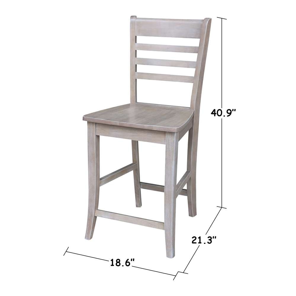 International Concepts - Cosmo Counter Height Stool - 24inSH in Washed Gray Taupe Finish - S09-3102 veiw 3