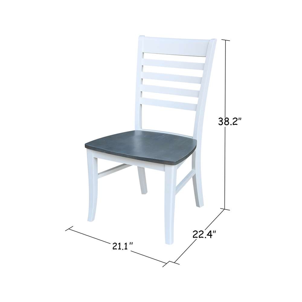 International Concepts - Cosmo Roma Chair in White/Heather Gray Finish (Set of 2) - C05-310P veiw 3