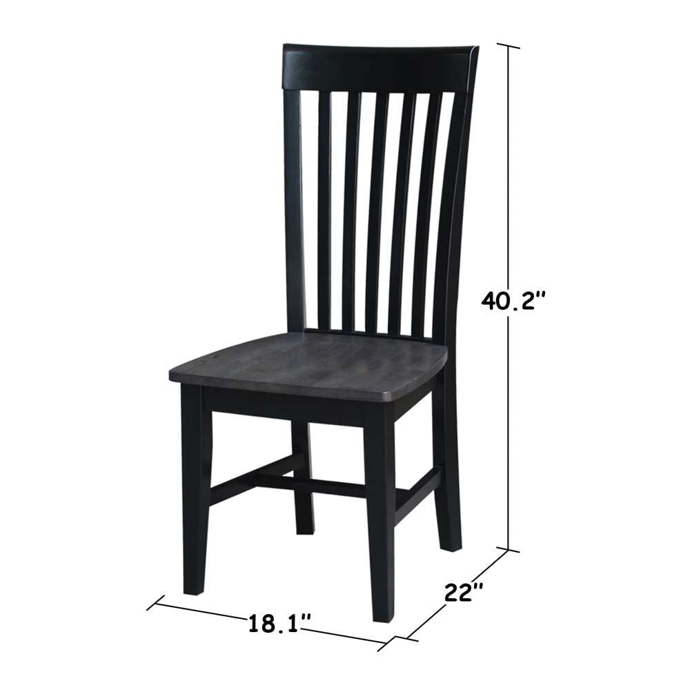 International Concepts - Cosmo Tall Mission Chair in Coal-Black/Washed Black Finish (Set of 2) - C75-465P veiw 6