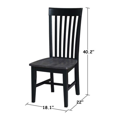 International Concepts - Cosmo Tall Mission Chair in Coal-Black/Washed Black Finish (Set of 2) - C75-465P veiw 6