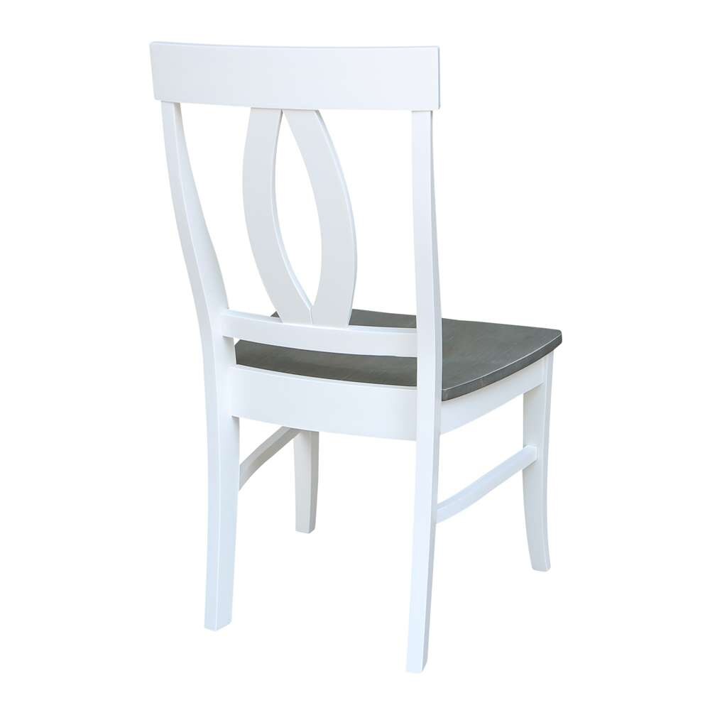 International Concepts - Cosmo Verona Chair in White/Heather Gray Finish (Set of 2) - C05-170P veiw 2