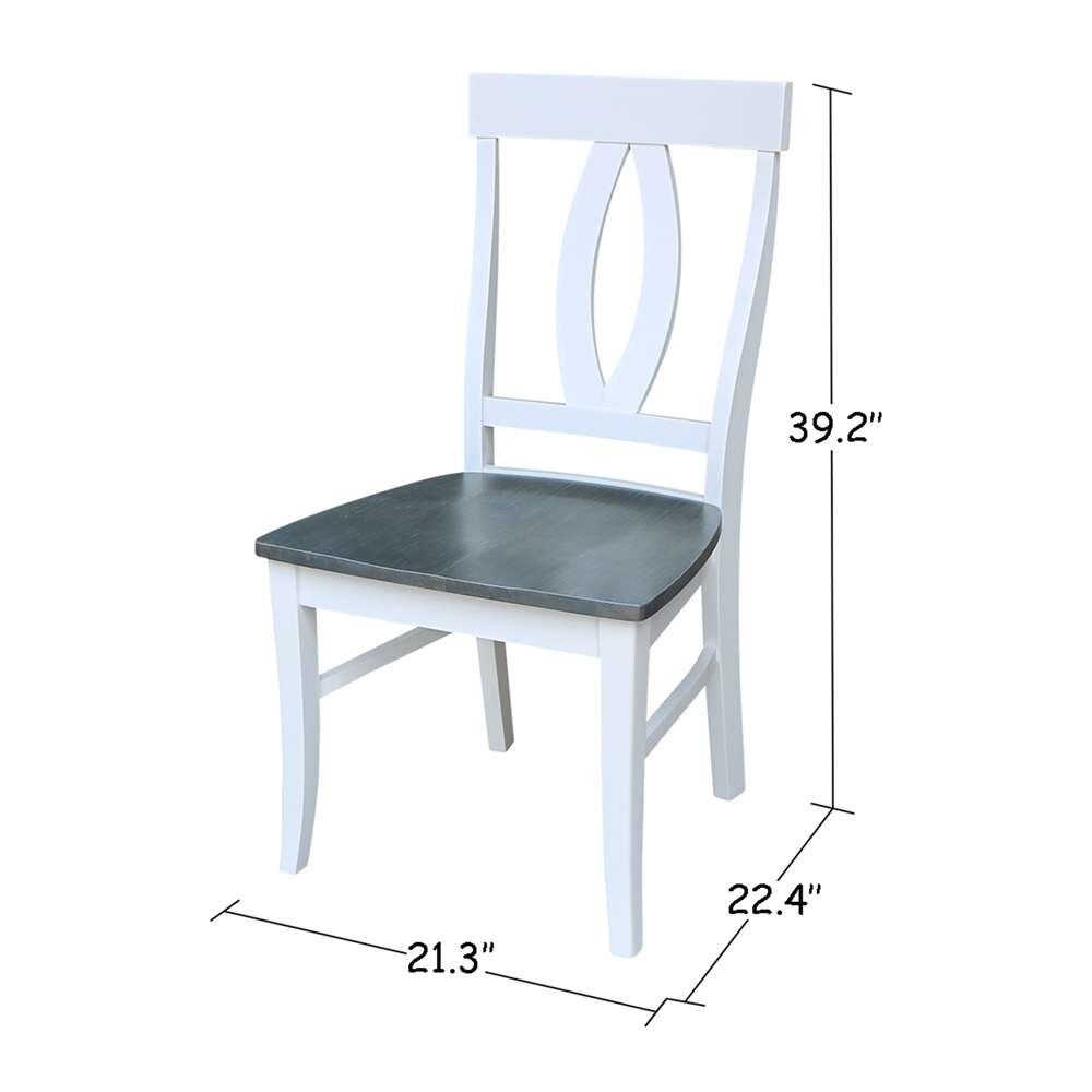 International Concepts - Cosmo Verona Chair in White/Heather Gray Finish (Set of 2) - C05-170P veiw 3