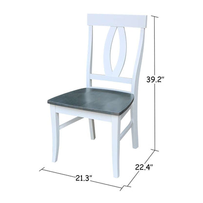 International Concepts - Cosmo Verona Chair in White/Heather Gray Finish (Set of 2) - C05-170P veiw 3