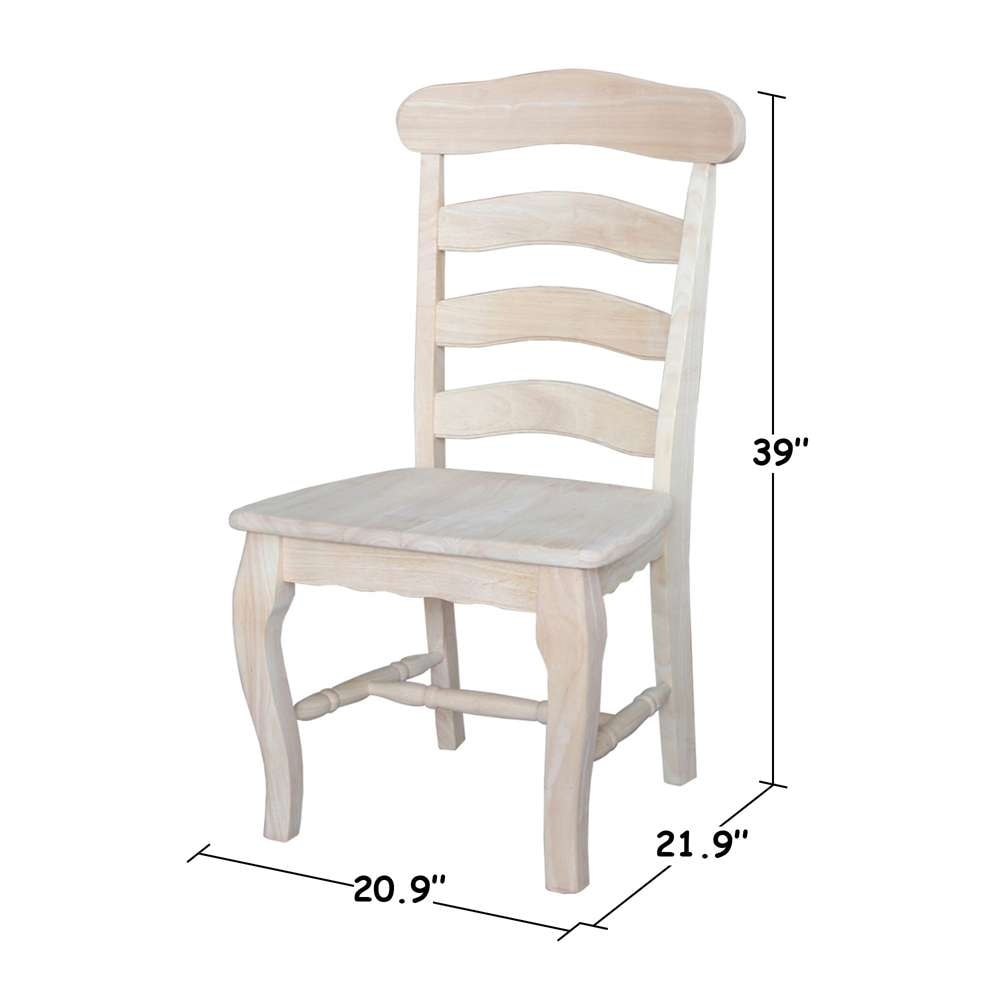 International Concepts - Country French Chair with Solid Seat (Set of 2) - C-219P veiw 3