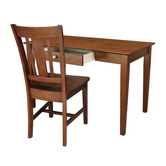 International Concepts - Desk with Drawer - Basic Size and Chair in Espresso Finish in Espresso Finish - K-581-41-10 veiw 2
