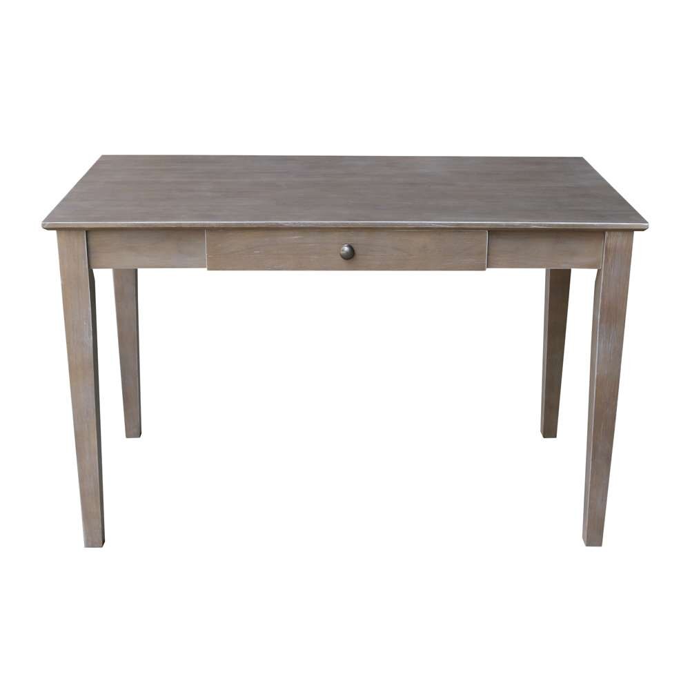 International Concepts - Desk with Drawer - Basic Size and Chair in Washed Gray Taupe Finish in Washed Gray Taupe Finish - K09-OF-41-C10 veiw 2