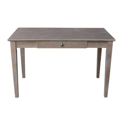 International Concepts - Desk with Drawer - Basic Size and Chair in Washed Gray Taupe Finish in Washed Gray Taupe Finish - K09-OF-41-C10 veiw 2