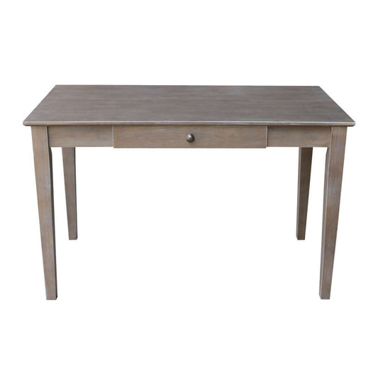 International Concepts - Desk with Drawer - Basic Size and Chair in Washed Gray Taupe Finish in Washed Gray Taupe Finish - K09-OF-41-C10 veiw 2