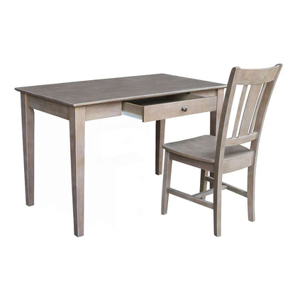 International Concepts - Desk with Drawer - Basic Size and Chair in Washed Gray Taupe Finish in Washed Gray Taupe Finish - K09-OF-41-C10 veiw 3